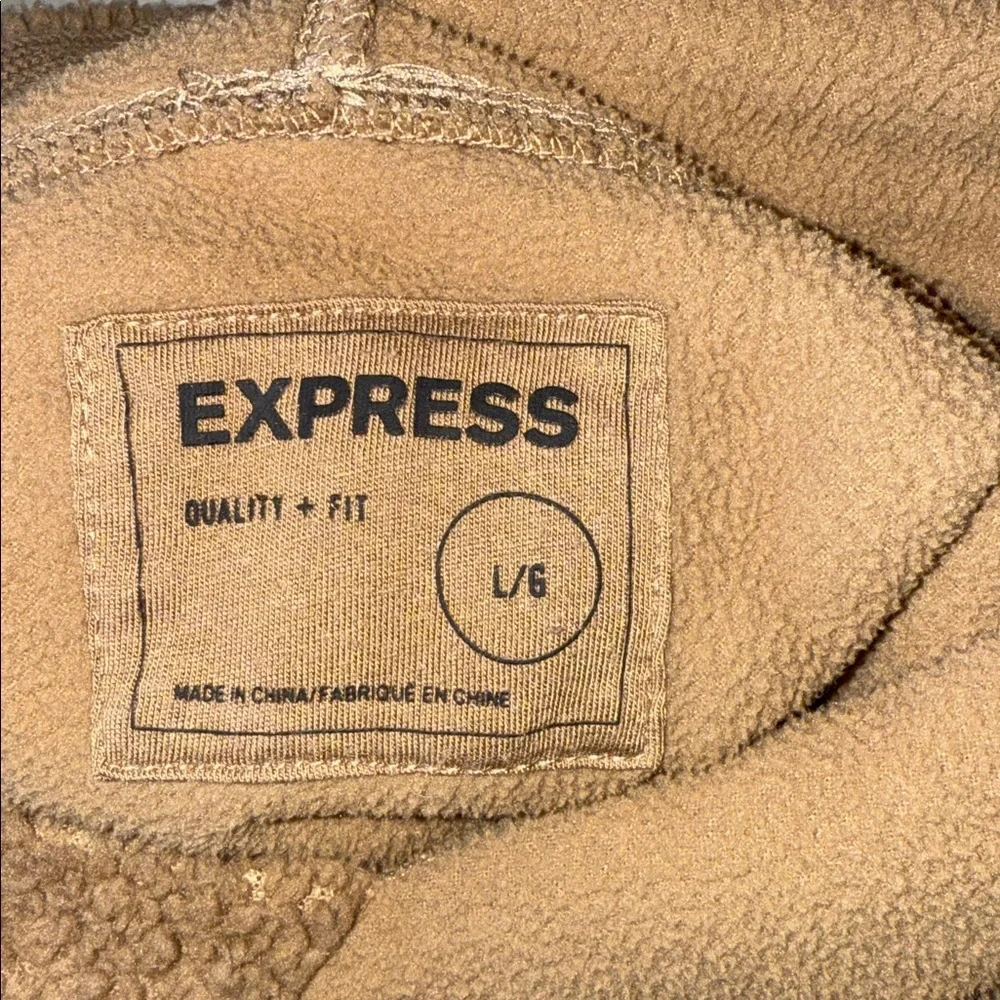 Express Sherpa Fleece Hoodie – Camel Brown – Size L